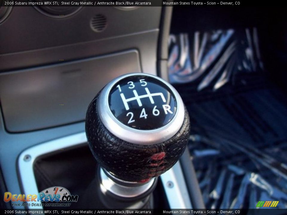 2006 Subaru Impreza WRX STi Steel Gray Metallic / Anthracite Black/Blue Alcantara Photo #25