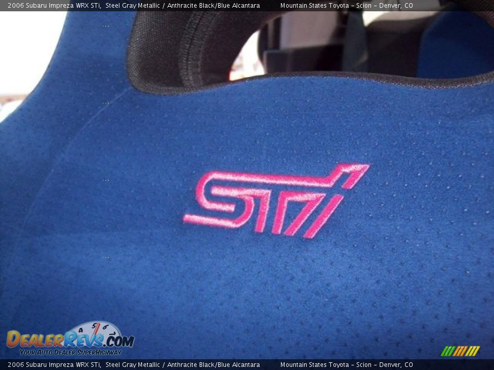 2006 Subaru Impreza WRX STi Steel Gray Metallic / Anthracite Black/Blue Alcantara Photo #28