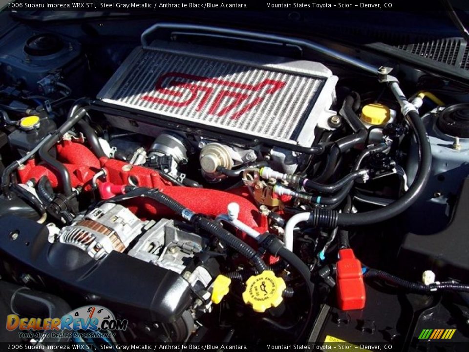 2006 Subaru Impreza WRX STi Steel Gray Metallic / Anthracite Black/Blue Alcantara Photo #29