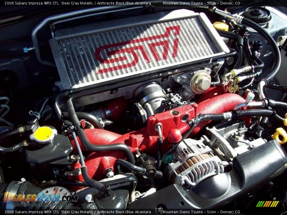 2006 Subaru Impreza WRX STi Steel Gray Metallic / Anthracite Black/Blue Alcantara Photo #30