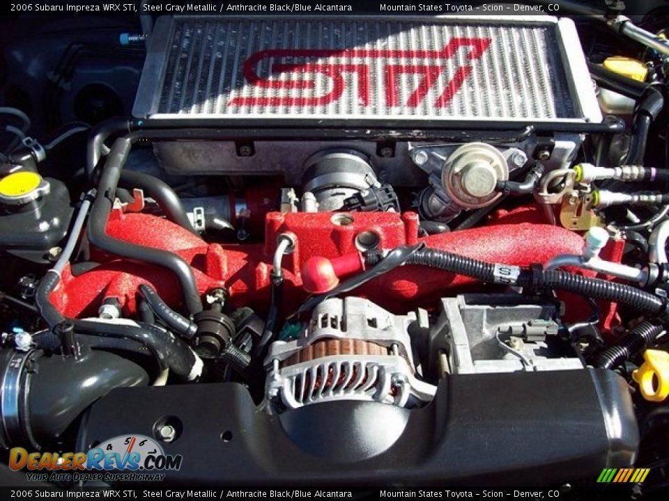 2006 Subaru Impreza WRX STi Steel Gray Metallic / Anthracite Black/Blue Alcantara Photo #31