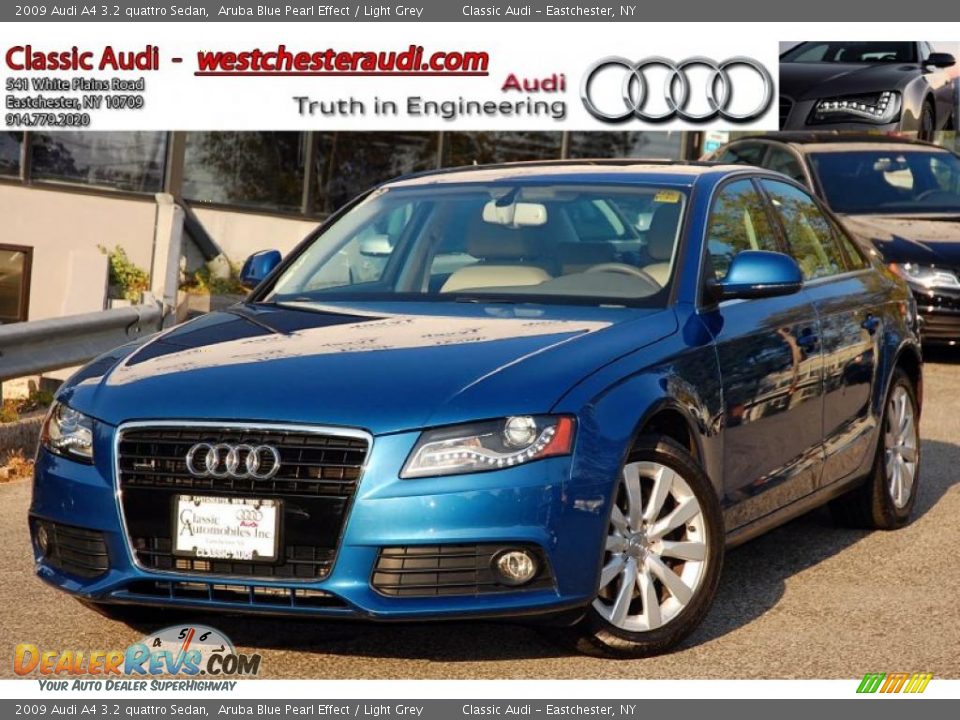 2009 Audi A4 3.2 quattro Sedan Aruba Blue Pearl Effect / Light Grey Photo #1