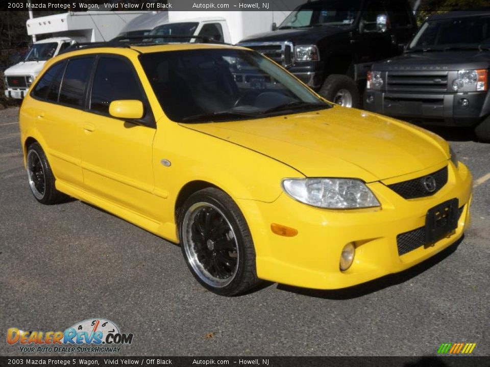 2003 Mazda Protege 5 Wagon Vivid Yellow / Off Black Photo #2