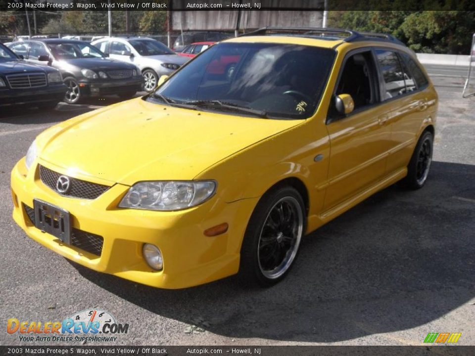 2003 Mazda Protege 5 Wagon Vivid Yellow / Off Black Photo #3