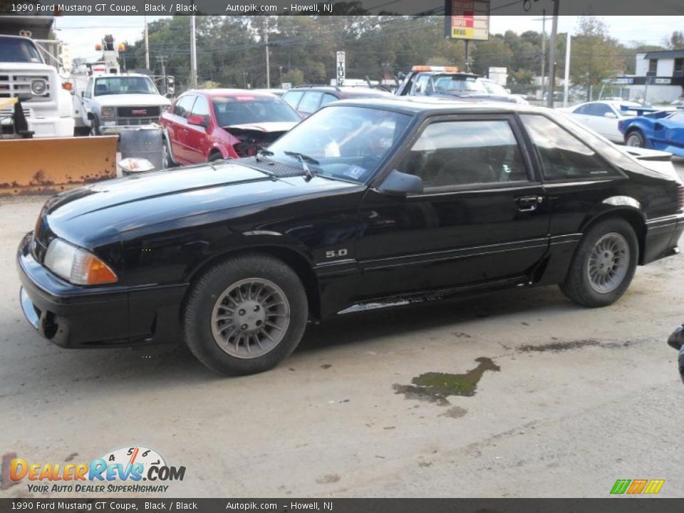 1990 Ford Mustang GT Coupe Black / Black Photo #4