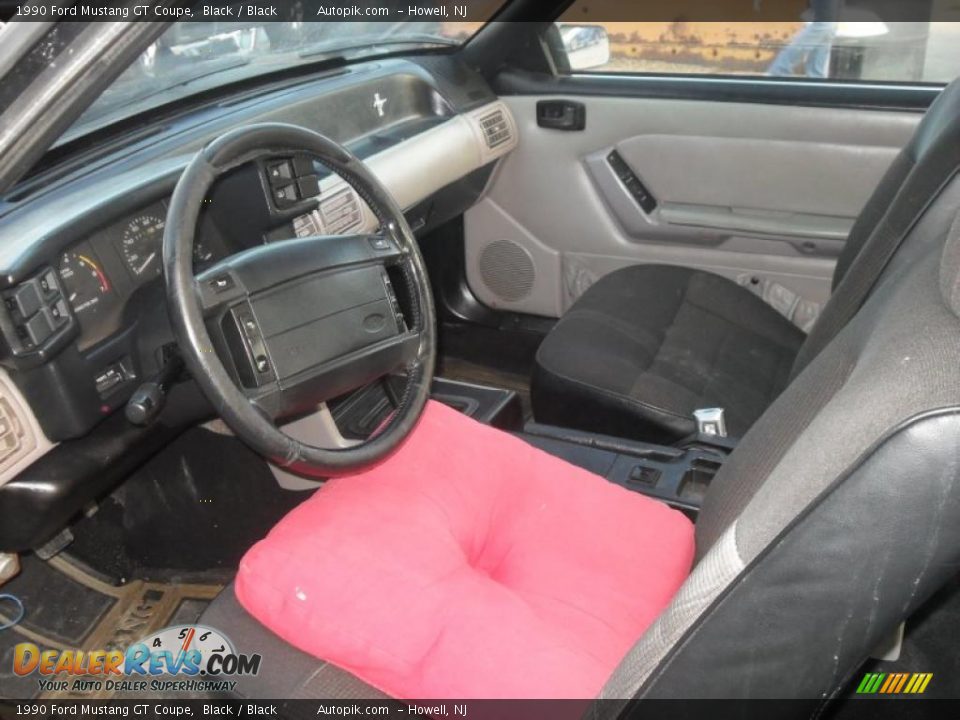 1990 Ford Mustang GT Coupe Black / Black Photo #9