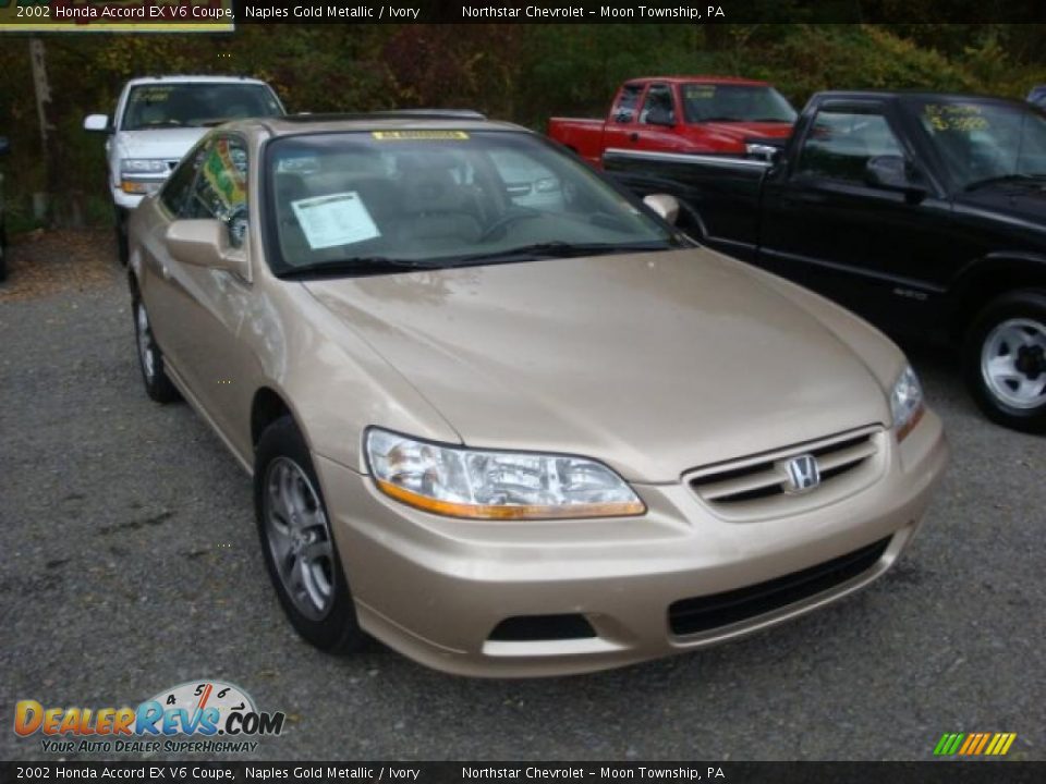 2002 Honda Accord EX V6 Coupe Naples Gold Metallic / Ivory Photo #1