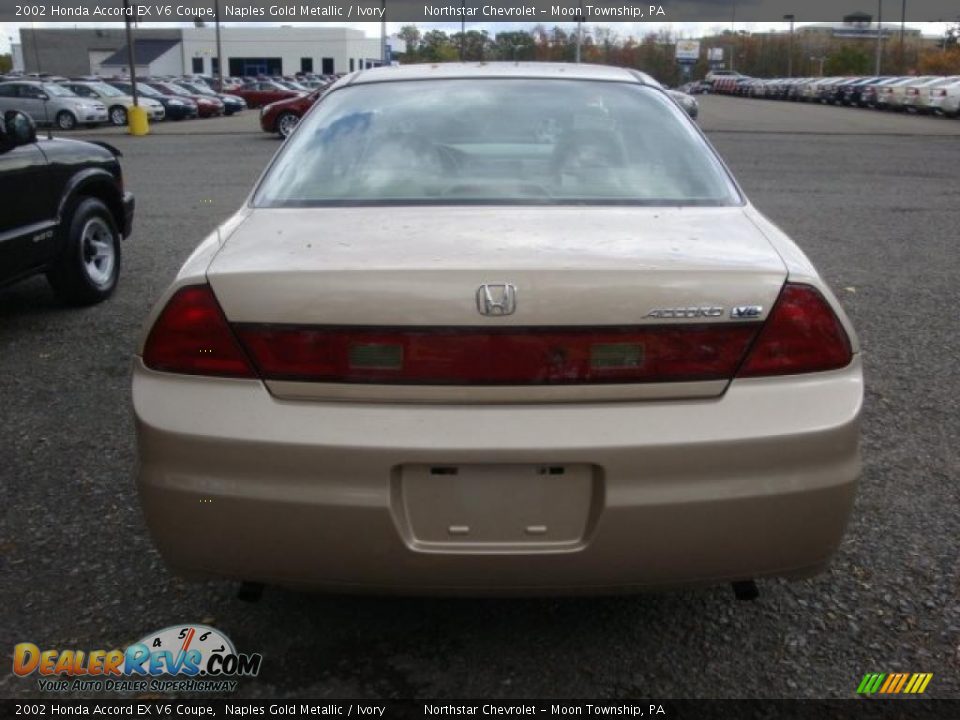 2002 Honda Accord EX V6 Coupe Naples Gold Metallic / Ivory Photo #3