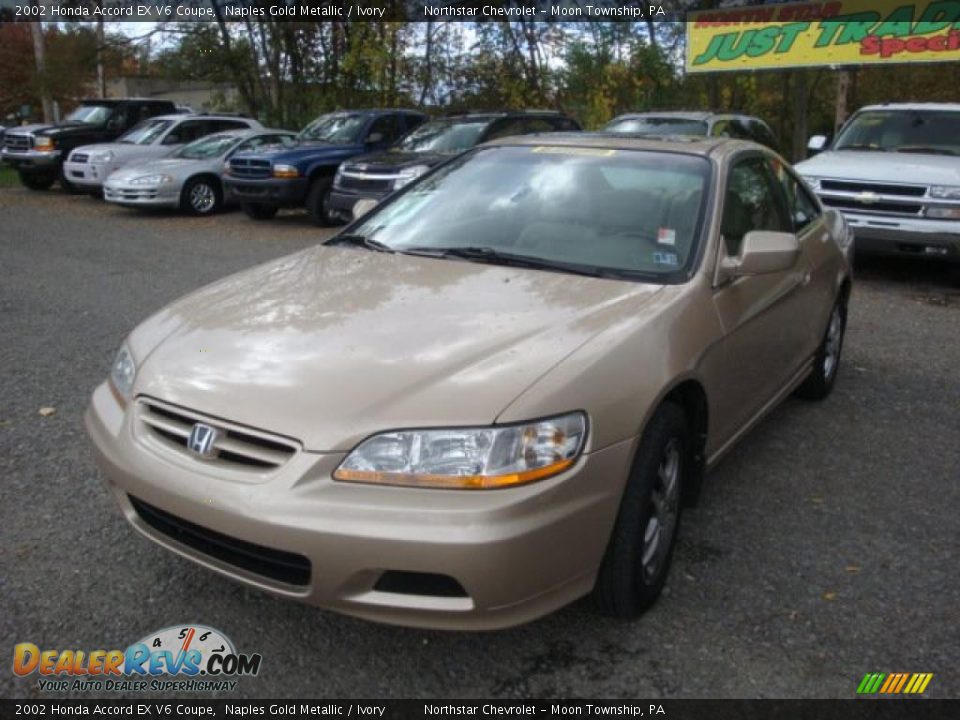 2002 Honda Accord EX V6 Coupe Naples Gold Metallic / Ivory Photo #5