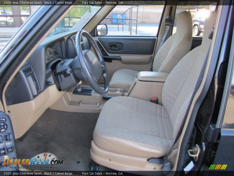 Camel Beige Interior - 2000 Jeep Cherokee Sport Photo #6