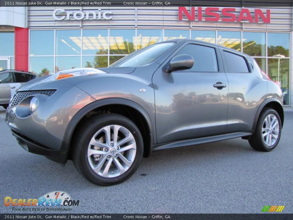 2011 Nissan Juke SV Gun Metallic / Black/Red w/Red Trim Photo #1