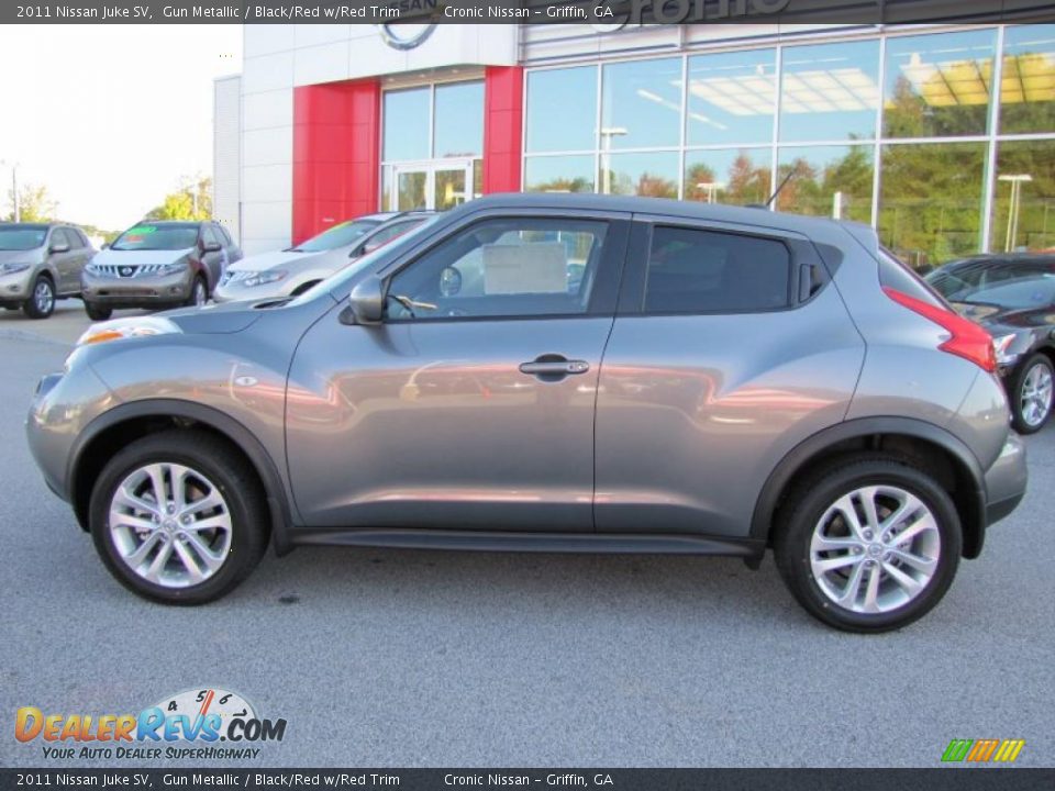 2011 Nissan Juke SV Gun Metallic / Black/Red w/Red Trim Photo #2