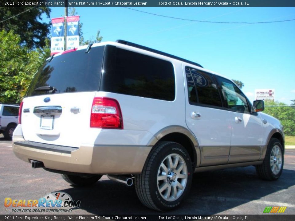 2011 Ford Expedition King Ranch White Platinum Tri-Coat / Chaparral Leather Photo #3