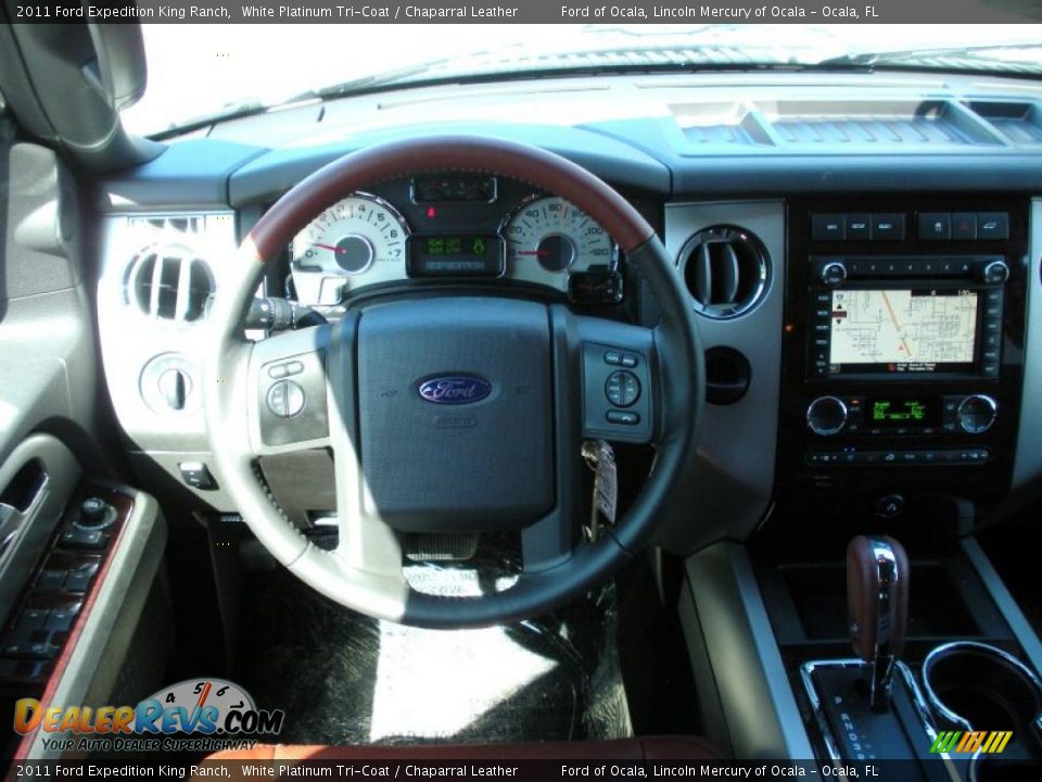 2011 Ford Expedition King Ranch White Platinum Tri-Coat / Chaparral Leather Photo #9
