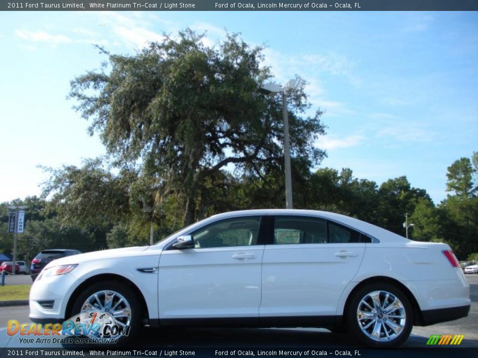 2011 Ford Taurus Limited White Platinum Tri-Coat / Light Stone Photo #2