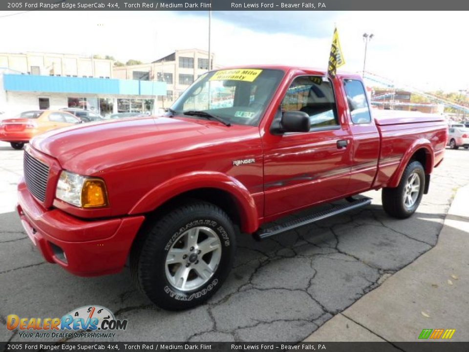 2005 Ford Ranger Edge SuperCab 4x4 Torch Red / Medium Dark Flint Photo #5