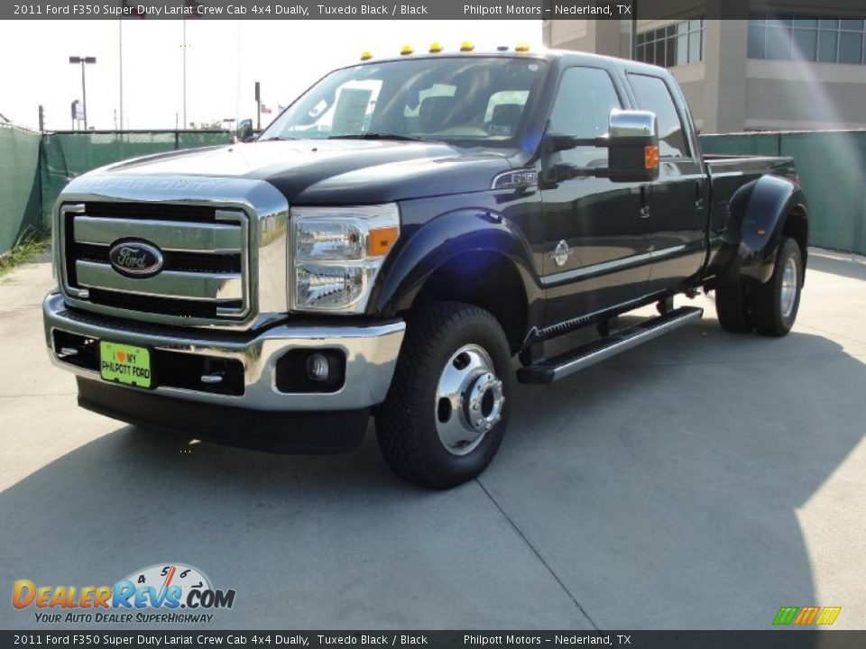 2011 Ford F350 Super Duty Lariat Crew Cab 4x4 Dually Tuxedo Black / Black Photo #7