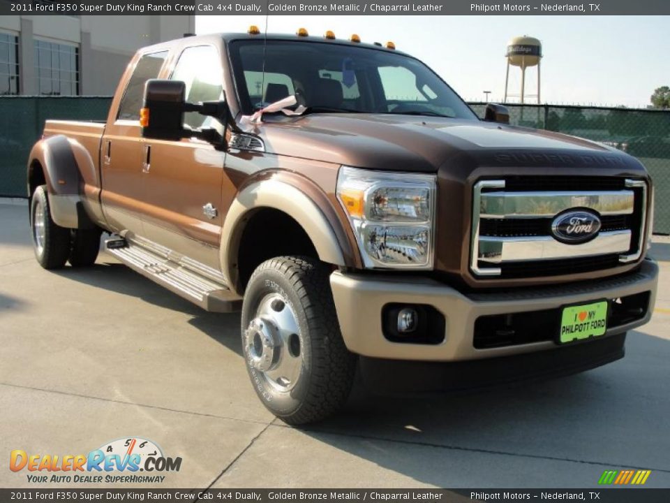2011 Ford F350 Super Duty King Ranch Crew Cab 4x4 Dually Golden Bronze Metallic / Chaparral Leather Photo #1