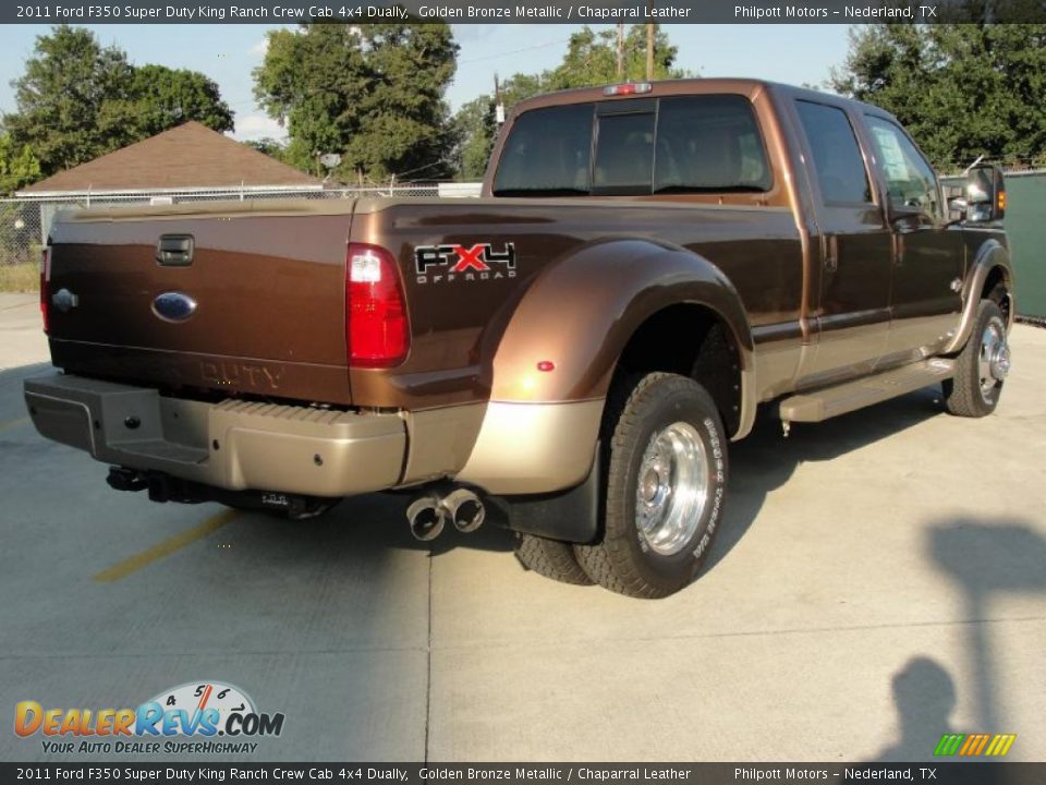 2011 Ford F350 Super Duty King Ranch Crew Cab 4x4 Dually Golden Bronze Metallic / Chaparral Leather Photo #3