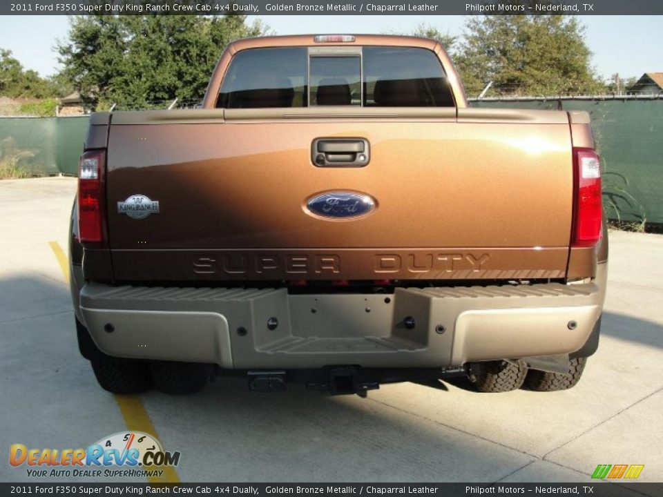 2011 Ford F350 Super Duty King Ranch Crew Cab 4x4 Dually Golden Bronze Metallic / Chaparral Leather Photo #4