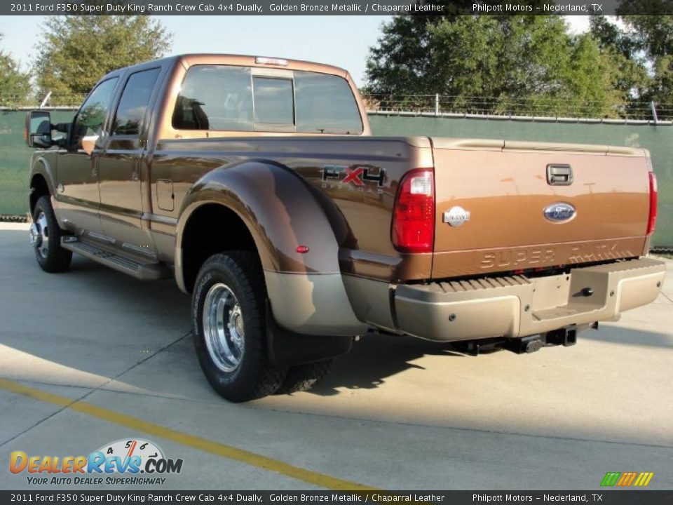2011 Ford F350 Super Duty King Ranch Crew Cab 4x4 Dually Golden Bronze Metallic / Chaparral Leather Photo #5