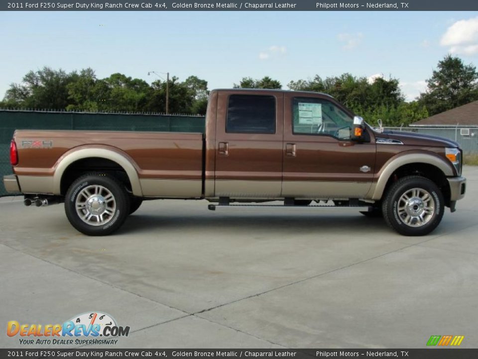 2011 Ford F250 Super Duty King Ranch Crew Cab 4x4 Golden Bronze Metallic / Chaparral Leather Photo #2