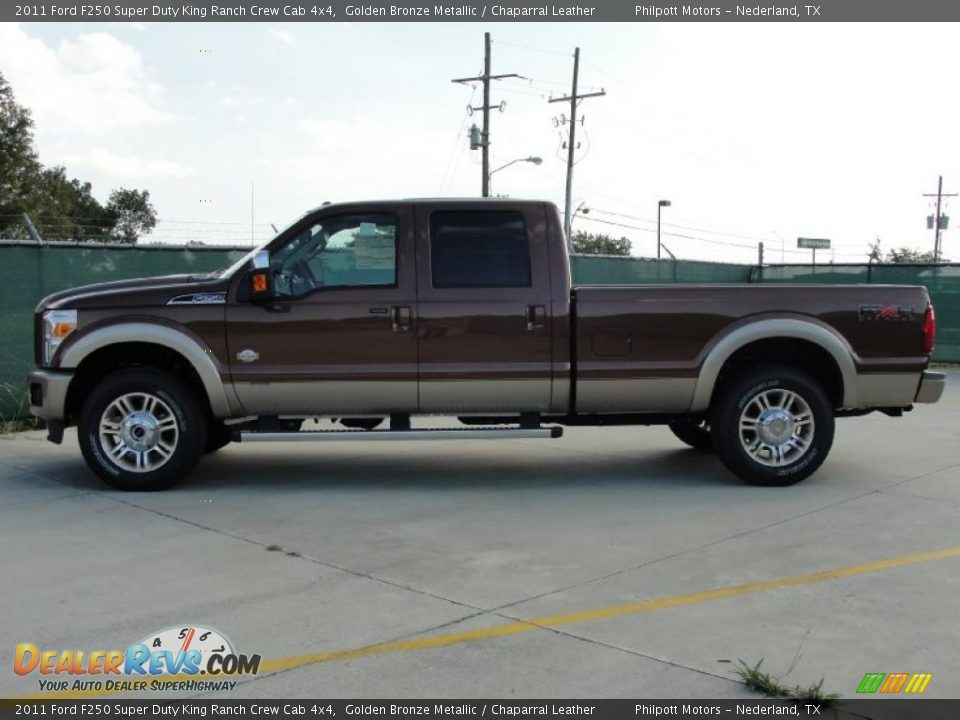2011 Ford F250 Super Duty King Ranch Crew Cab 4x4 Golden Bronze Metallic / Chaparral Leather Photo #6