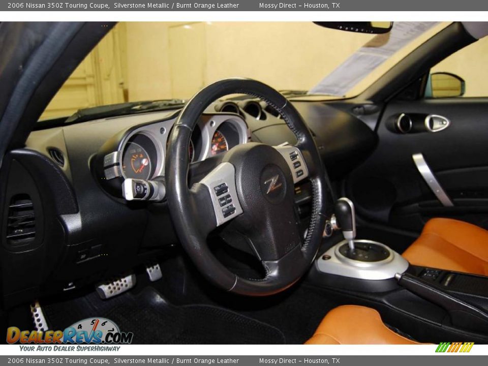 2006 Nissan 350Z Touring Coupe Silverstone Metallic / Burnt Orange Leather Photo #16