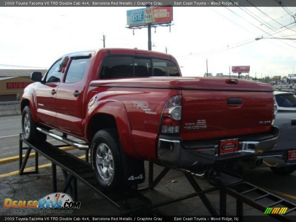 2009 Toyota Tacoma V6 TRD Double Cab 4x4 Barcelona Red Metallic / Graphite Gray Photo #5