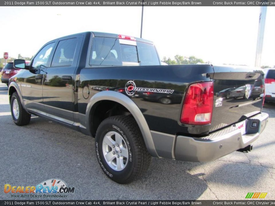 2011 Dodge Ram 1500 SLT Outdoorsman Crew Cab 4x4 Brilliant Black Crystal Pearl / Light Pebble Beige/Bark Brown Photo #5