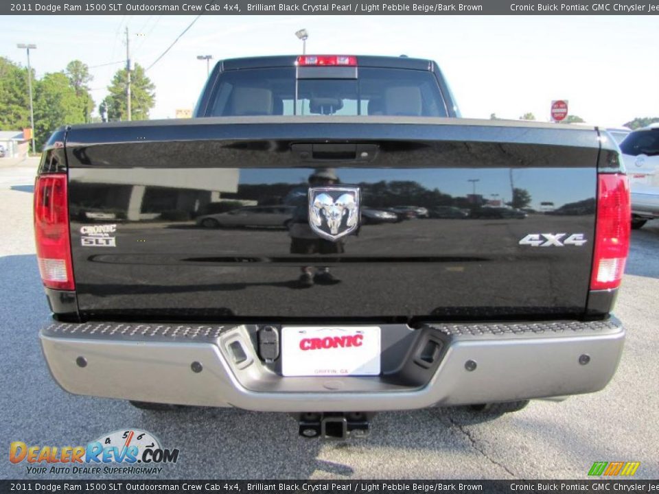 2011 Dodge Ram 1500 SLT Outdoorsman Crew Cab 4x4 Brilliant Black Crystal Pearl / Light Pebble Beige/Bark Brown Photo #6