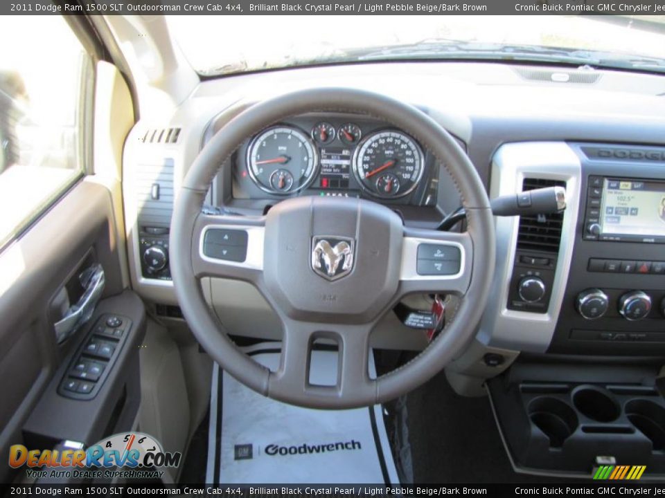 2011 Dodge Ram 1500 SLT Outdoorsman Crew Cab 4x4 Brilliant Black Crystal Pearl / Light Pebble Beige/Bark Brown Photo #18