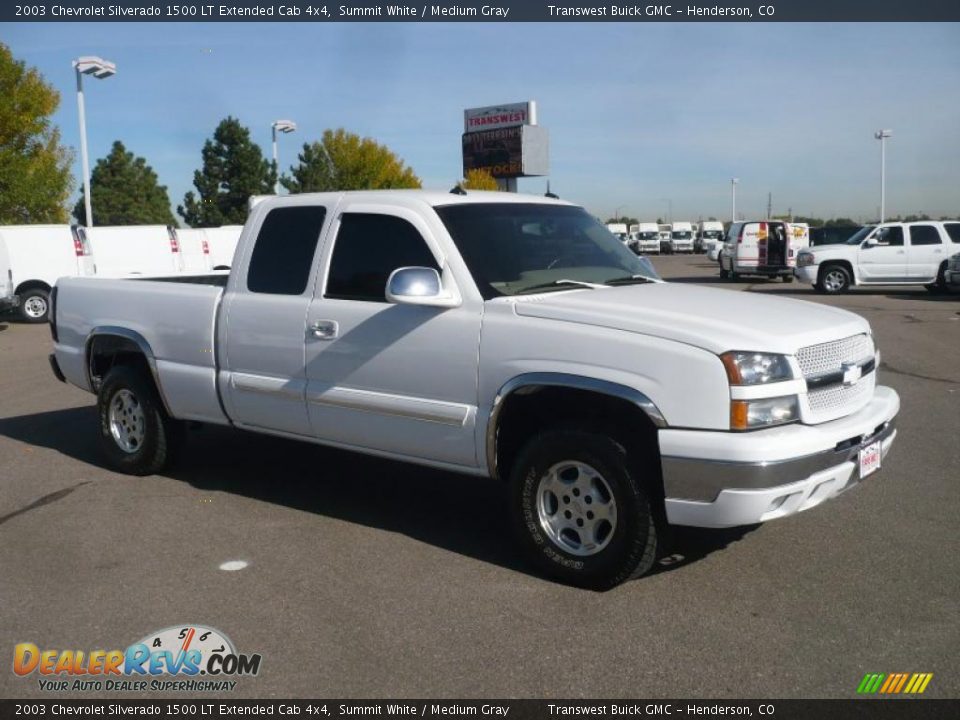 2003 Chevrolet Silverado 1500 LT Extended Cab 4x4 Summit White / Medium Gray Photo #1