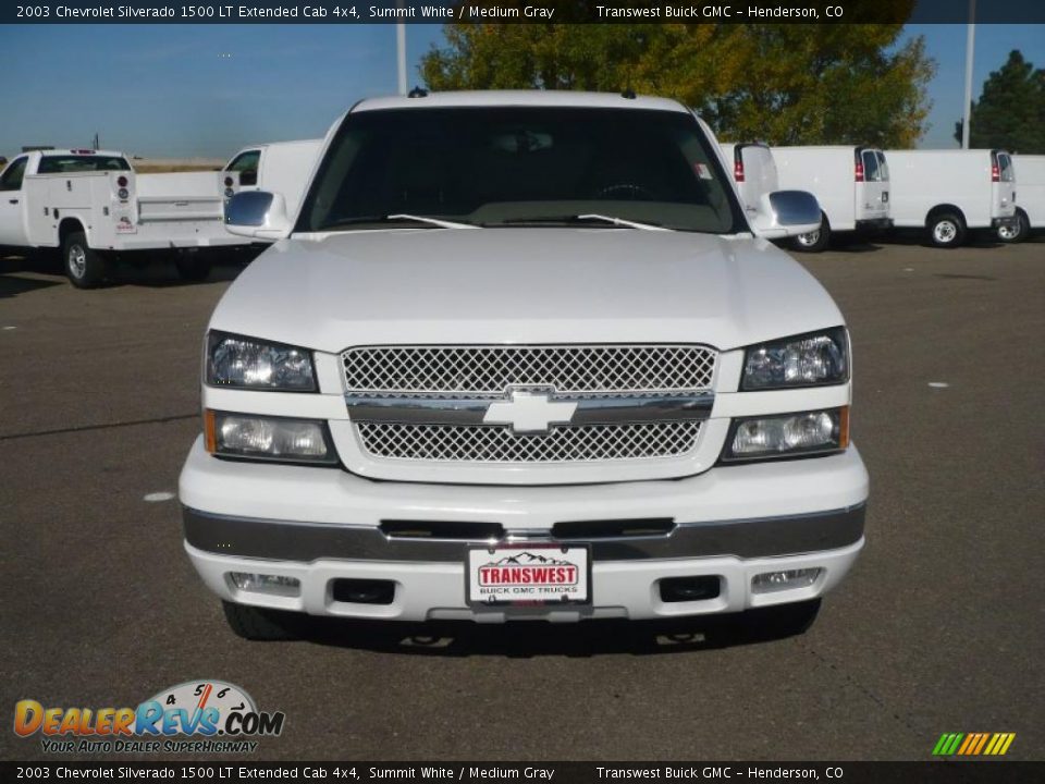 2003 Chevrolet Silverado 1500 LT Extended Cab 4x4 Summit White / Medium Gray Photo #2