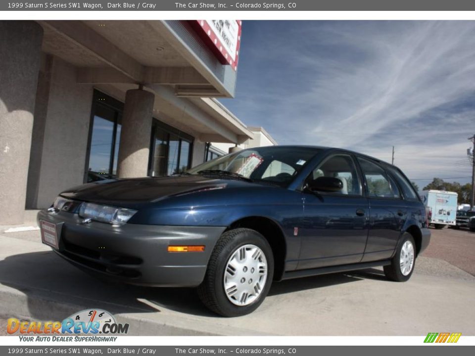 1999 Saturn S Series SW1 Wagon Dark Blue / Gray Photo #15