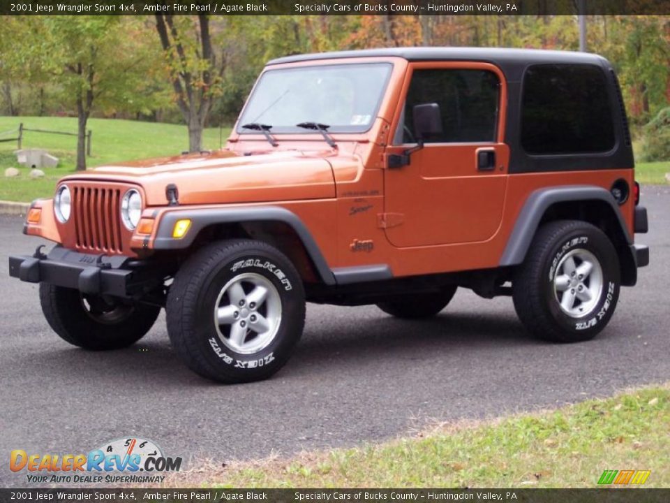 2001 Jeep Wrangler Sport 4x4 Amber Fire Pearl / Agate Black Photo #7