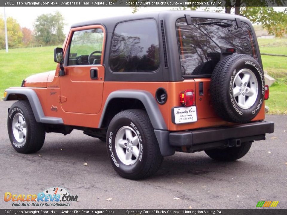 2001 Jeep Wrangler Sport 4x4 Amber Fire Pearl / Agate Black Photo #10