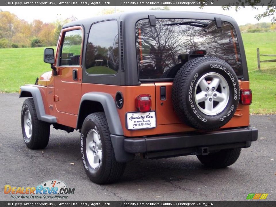 2001 Jeep Wrangler Sport 4x4 Amber Fire Pearl / Agate Black Photo #11