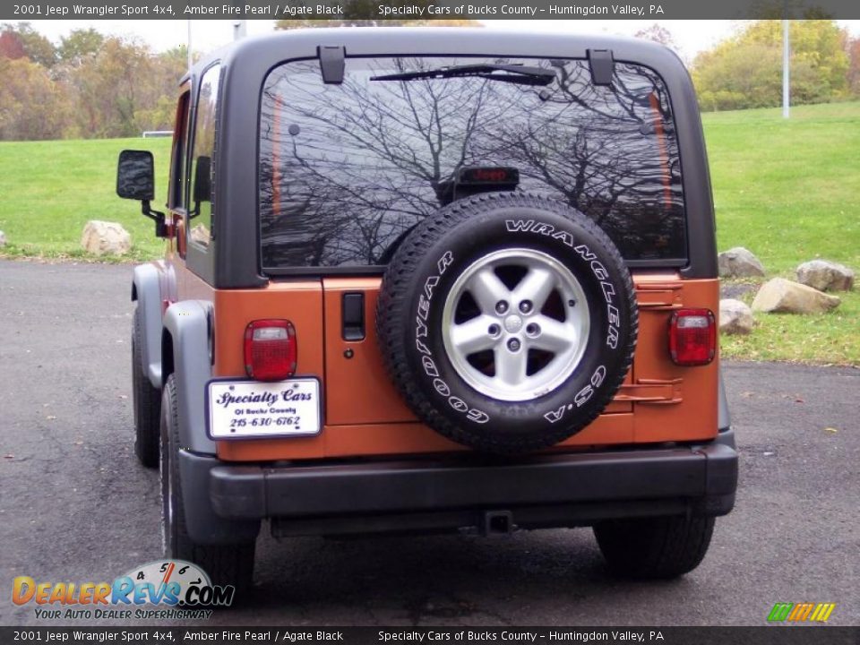 2001 Jeep Wrangler Sport 4x4 Amber Fire Pearl / Agate Black Photo #12