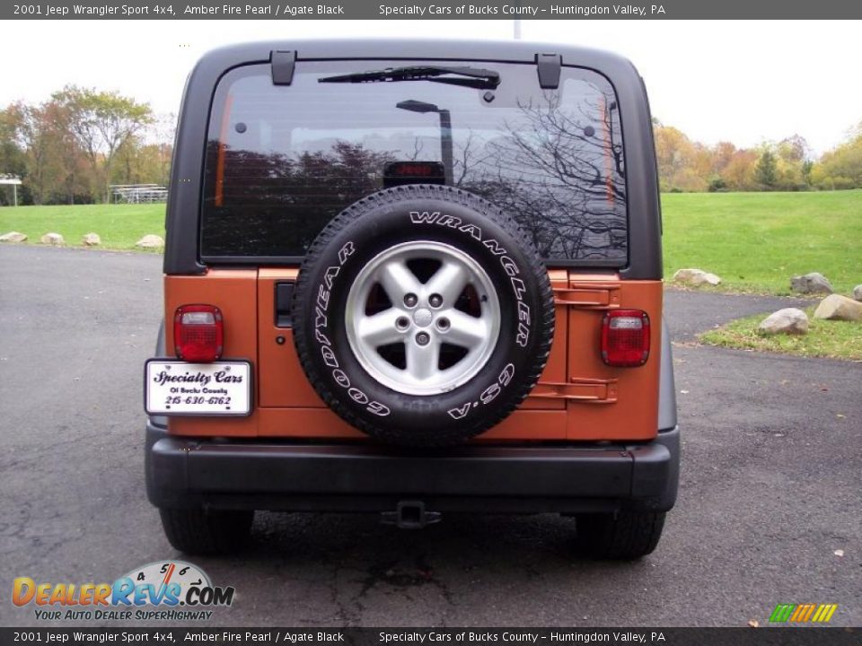 2001 Jeep Wrangler Sport 4x4 Amber Fire Pearl / Agate Black Photo #25