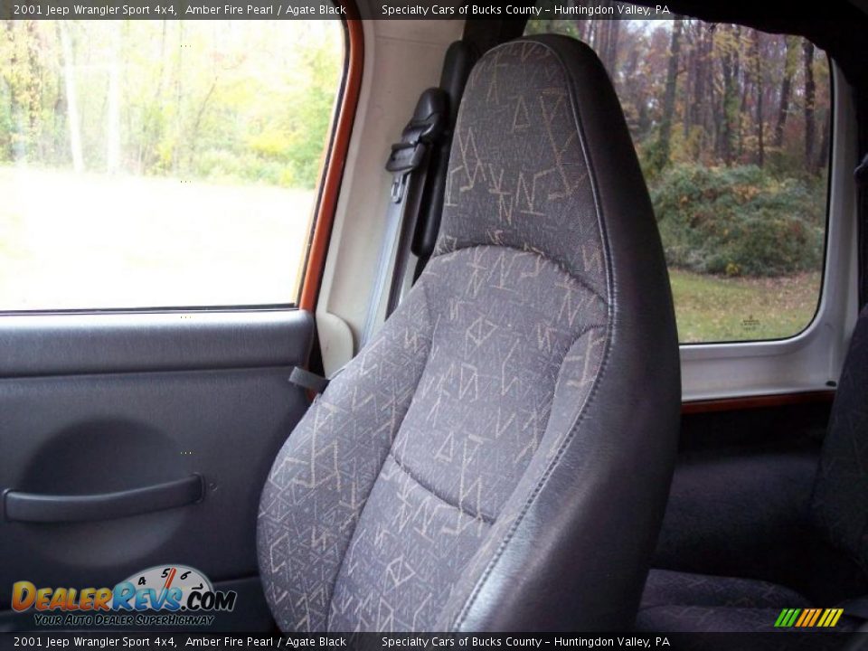 2001 Jeep Wrangler Sport 4x4 Amber Fire Pearl / Agate Black Photo #32
