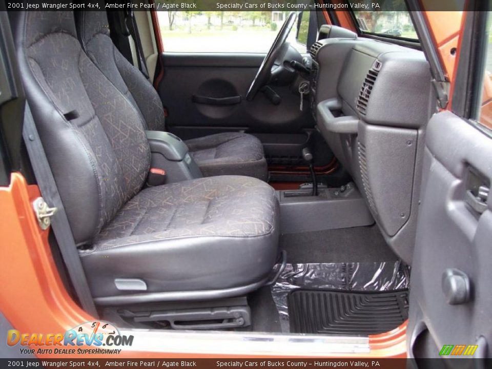 2001 Jeep Wrangler Sport 4x4 Amber Fire Pearl / Agate Black Photo #35