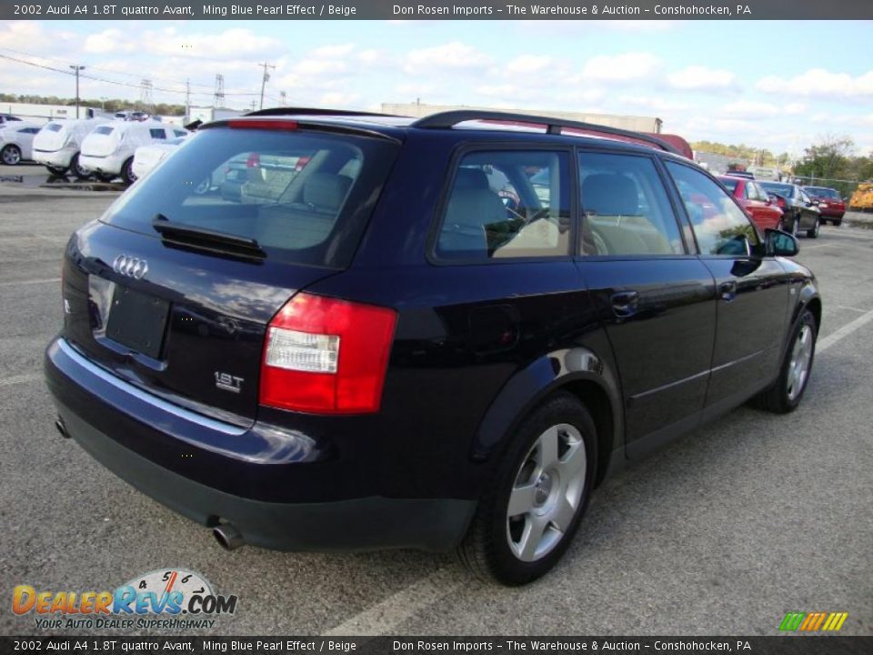 2002 Audi A4 1.8T quattro Avant Ming Blue Pearl Effect / Beige Photo #8