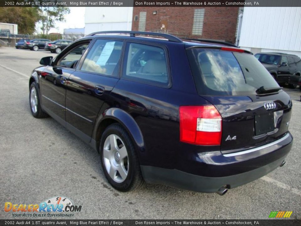 2002 Audi A4 1.8T quattro Avant Ming Blue Pearl Effect / Beige Photo #10