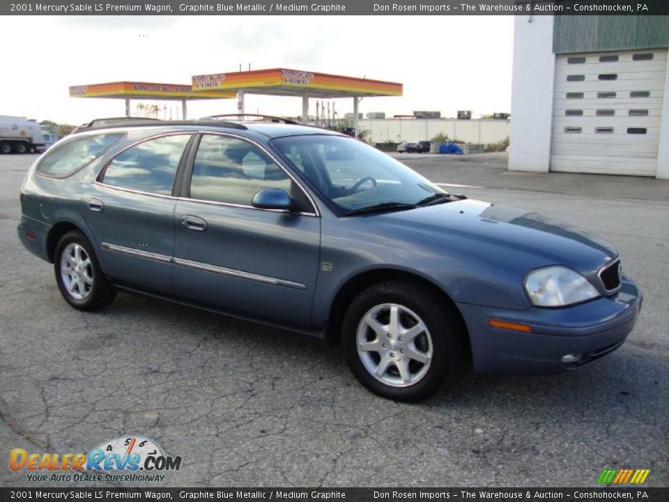 2001 Mercury Sable LS Premium Wagon Graphite Blue Metallic / Medium Graphite Photo #6