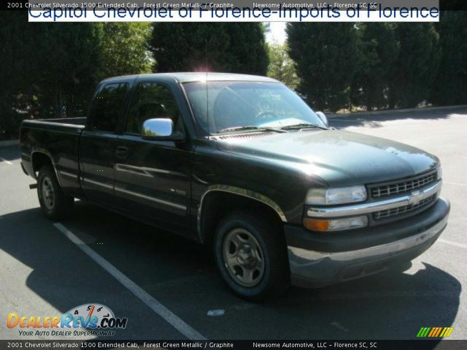 2001 Chevrolet Silverado 1500 Extended Cab Forest Green Metallic / Graphite Photo #1