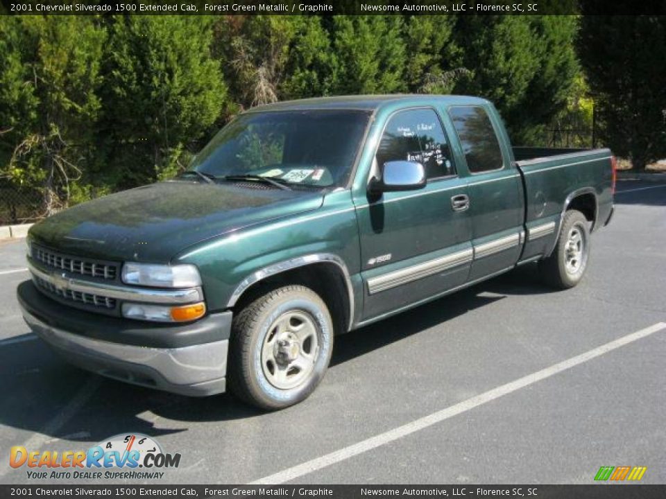 2001 Chevrolet Silverado 1500 Extended Cab Forest Green Metallic / Graphite Photo #4