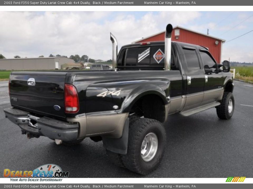 2003 Ford F350 Super Duty Lariat Crew Cab 4x4 Dually Black / Medium Parchment Photo #4