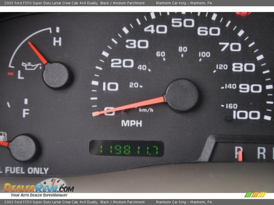 2003 Ford F350 Super Duty Lariat Crew Cab 4x4 Dually Black / Medium Parchment Photo #6