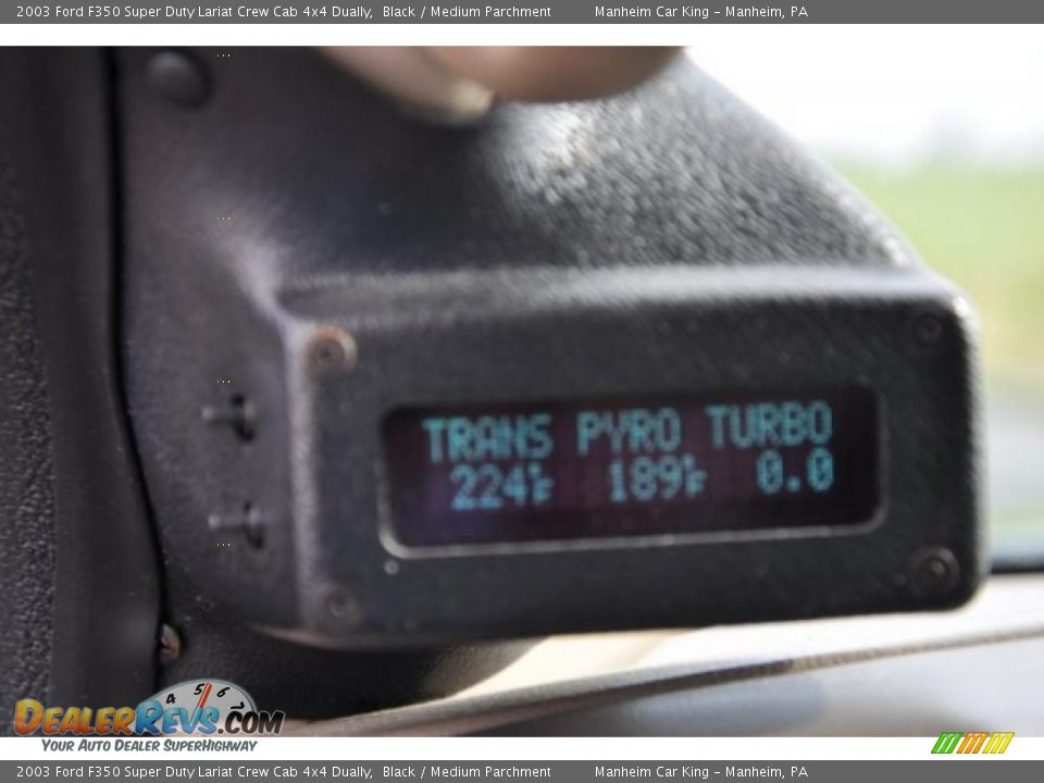 2003 Ford F350 Super Duty Lariat Crew Cab 4x4 Dually Black / Medium Parchment Photo #7